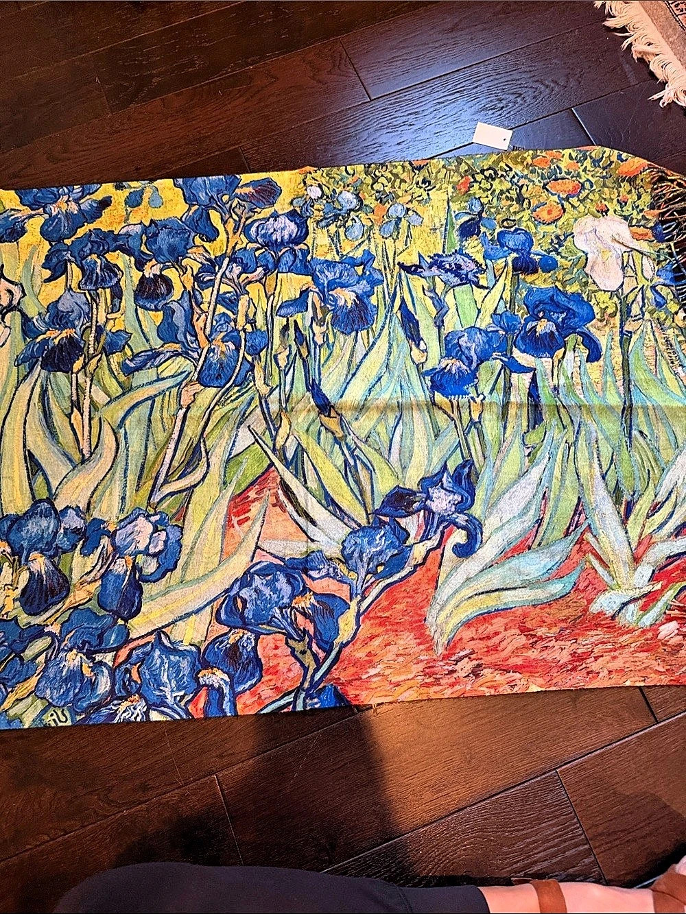 Floral Scarf in Blue & Yellow